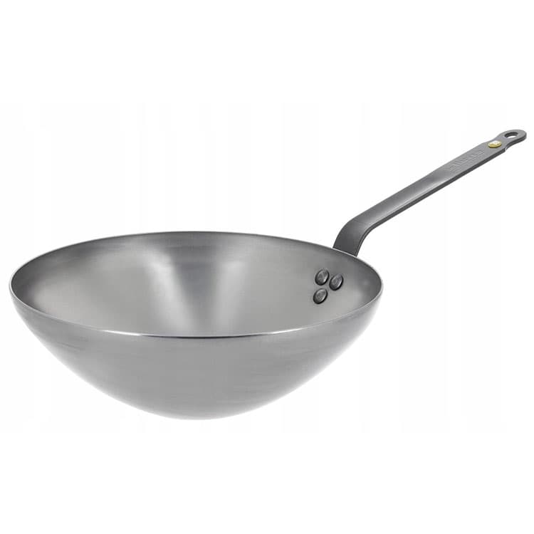 Сковорода DE BUYER "Wok" d 24см h8см, белая сталь "Mineral B Element" 5618.24