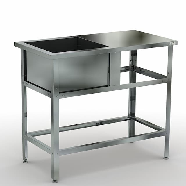 Ванна моечная односекционная с рабочей поверхностью сварная КОБОР ВМСР/1-134/70/430