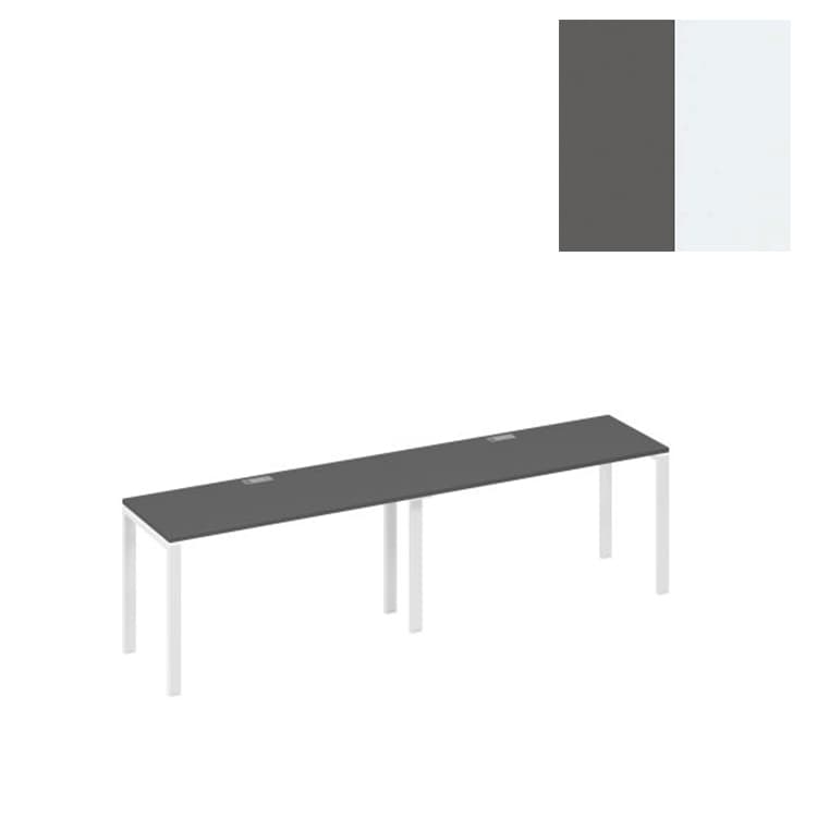 Рабочая станция Юнитекс А4 с каркасом UNO (2х140) А4 Б1 004-2 АР (280x60x75) антрацит премиум/металлокаркас белый