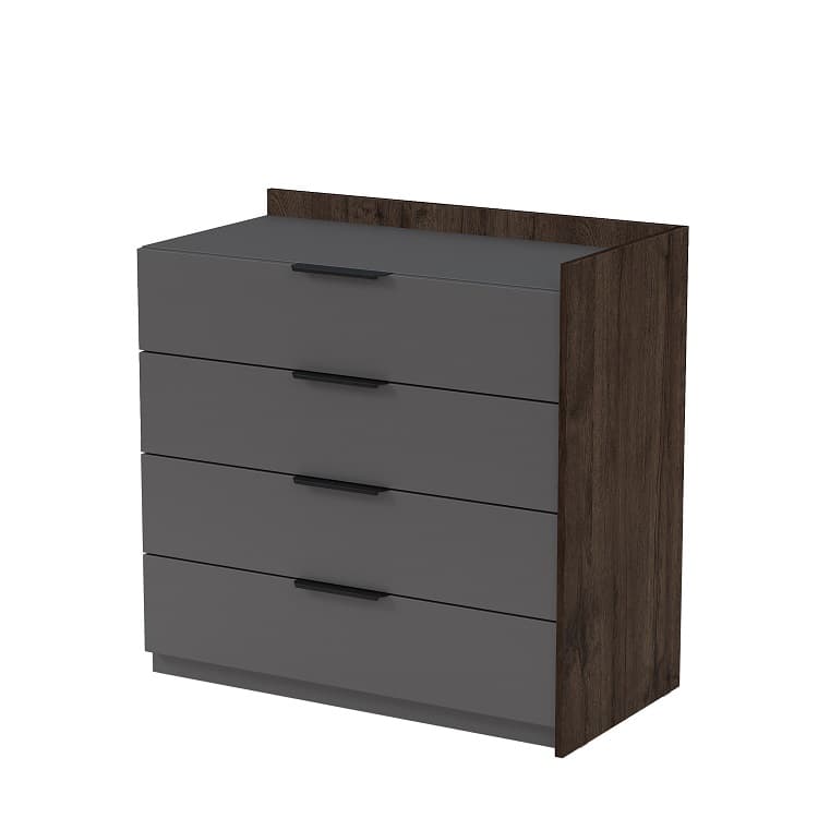 Модуль тумбы с ящиками конечный Алсав MAGNETIC 15ТЯ-К.809 (884х460х860) брауни/graphit