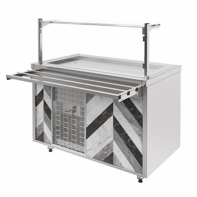 Прилавок холодильный с углублением 20 мм длиной 1100 мм линии раздачи City Челябторгтехника RCC12A City