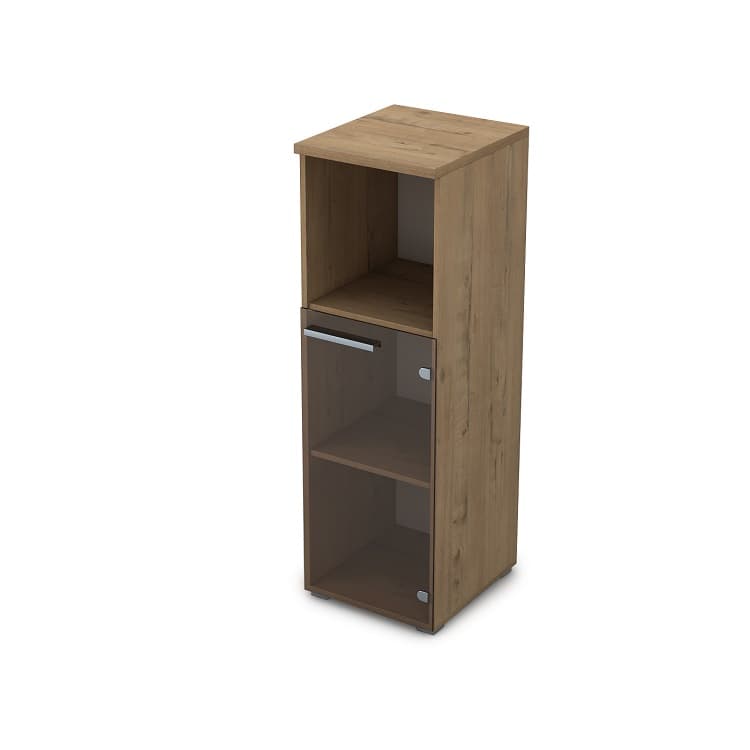 Шкаф узкий (пенал) АЛСАВ Gloss 9П.017.4 teakwood