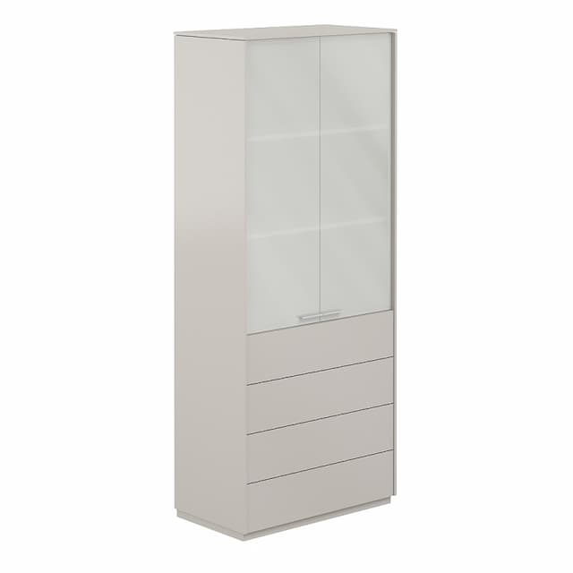 Шкаф высокий с распашными стеклянными фасадами и ящиками Norden Атлас NZ-0332.GS.GS