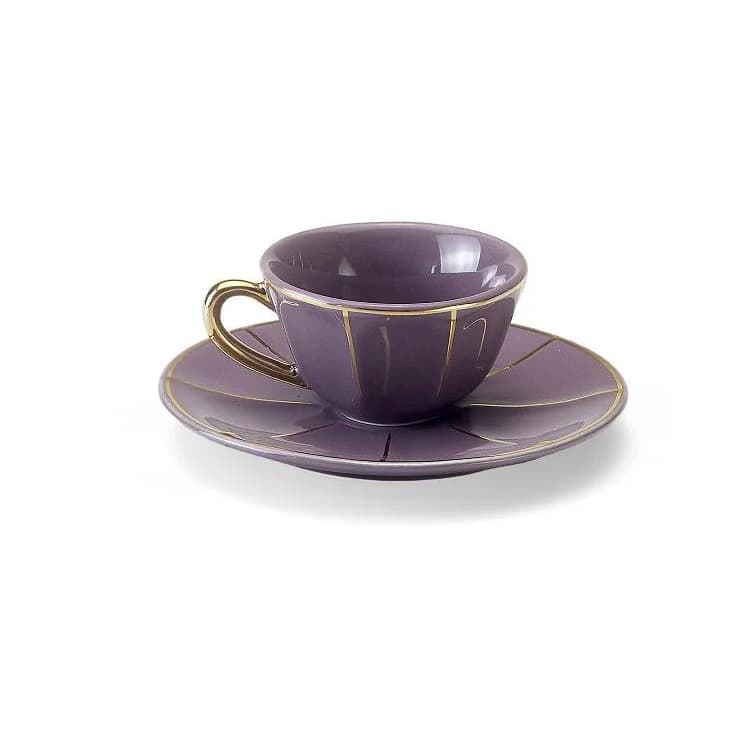 Кофейная пара 50 мл, чашка h 4,5 см, d 6,8 см, блюдце d 11 см Bitossi Vintage FTB00514 (цвет Porpora)