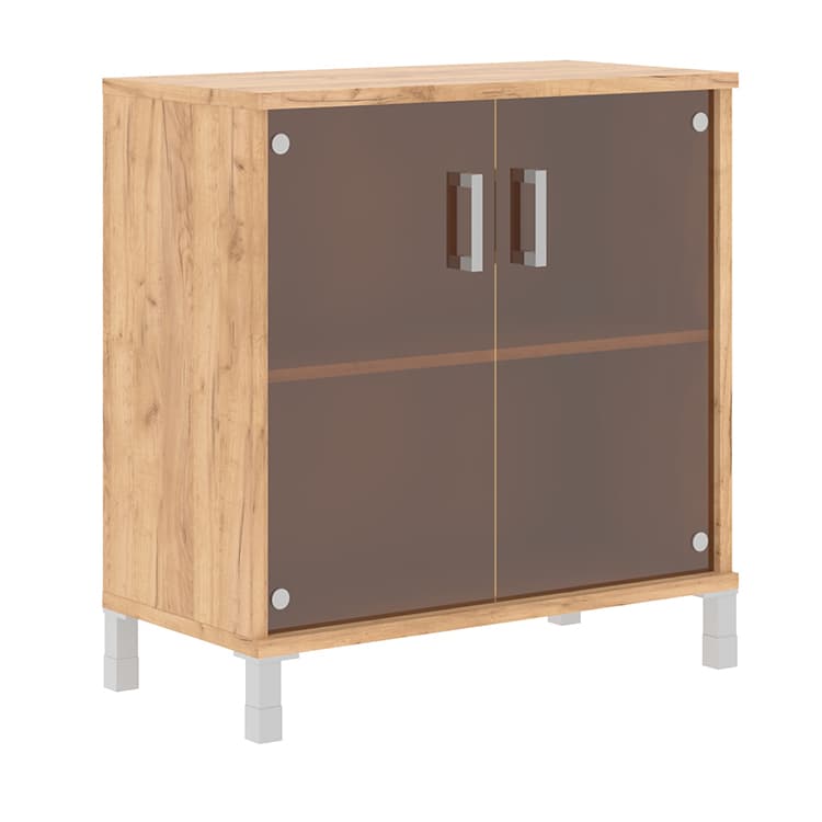 Шкаф низкий со стеклянными дверьми Skyland B 410.5 дуб бофорд 900х450х920 BORN