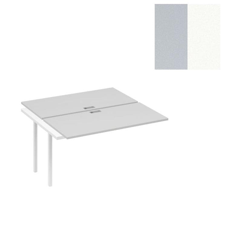 Секция рабочей станции Юнитекс А4 на опорах DUE (2х140) А4 Б2 174-1 СЕ (140x144x75) серый/металлокаркас белый