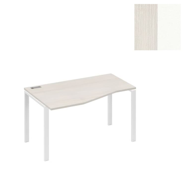 Стол эргономичный левый Юнитекс А4 "Техно" на металлокаркасе UNO А4 Б1 063 ДШ (140x90x75) дуб шамони/металлокаркас белый