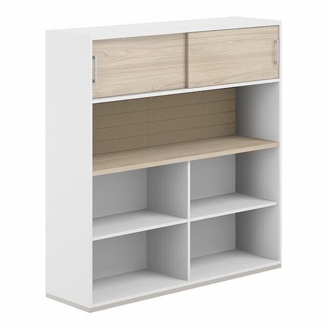 Стеллаж-комбо 1638 односторонний Norden Allegro AG.253.220.653.BG с антресолью и экраном тканевым низким