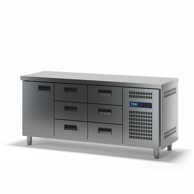 Стол холодильный ТММ СХСБ-1/1Д-6Я  (без борта) (2280х700х870)