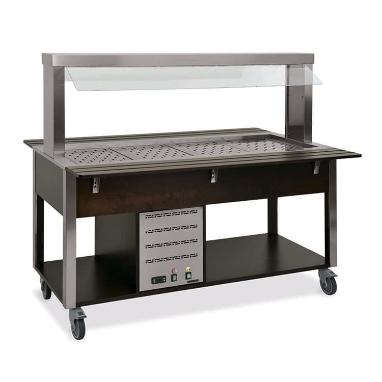 Стол Шведский тепловой (защитное стекло статичное) MetalCarrelli 6910.5-RAL (цвет по RAL)