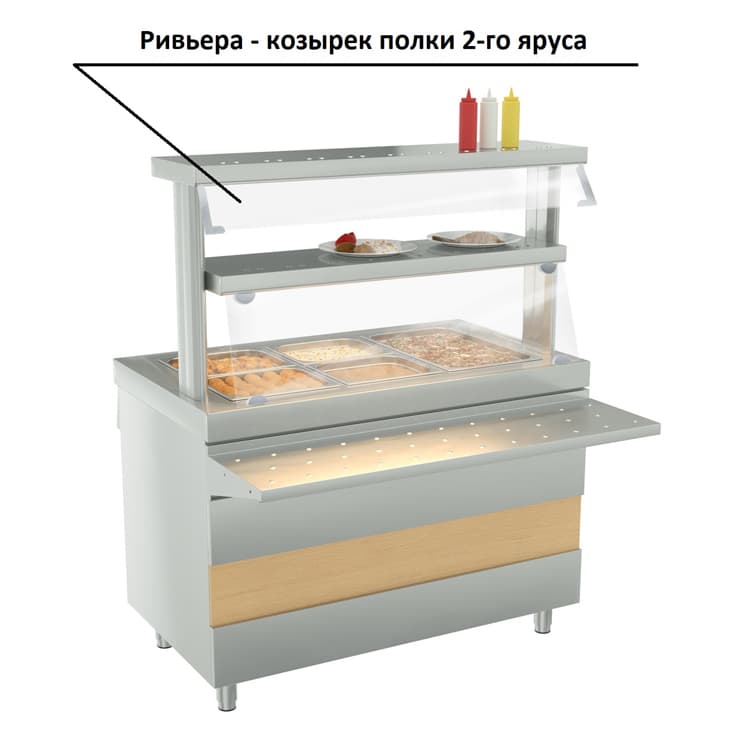 Защитный козырек ATESY Ривьера полки 2-го яруса  (755мм)